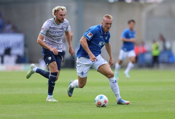 02.08.2025, xdcx, Fussball 2. Bundesliga, SV Darmstadt 98 - VfL Bochum, emonline, emspor, despor, v.l., Philipp Strompf (VfL Bochum), Isac Lidberg (SV Darmstadt 98) DFL DFB REGULATIONS PROHIBIT ANY USE OF PHOTOGRAPHS AS IMAGE SEQUENCES AND OR QUASI-VIDEO.
