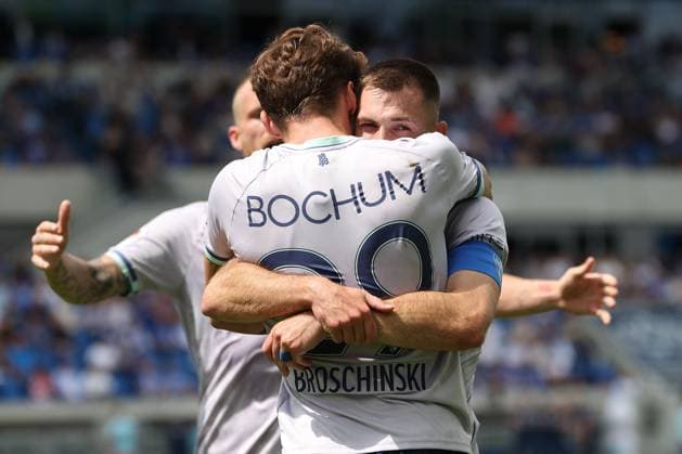 Sport Bilder des Tages 2025.08.02 xJFAx 2.Bundesliga Saison 2025 26 1.Spieltag SV Darmstadt 98 -VFL Bochum v.l., Moritz Broschinski (VFL Bochum), Matus Bero (VFL Bochum) Torjubel, Goal celebration, celebrate the goal zum 1:1 (DFL DFB REGULATIONS PROHIBIT ANY USE OF PHOTOGRAPHS as IMAGE SEQUENCES and or QUASI-VIDEO) *** 2025 08 02 xJFAx 2 Bundesliga Season 2025 26 1 Matchday SV Darmstadt 98 VFL Bochum v l , Moritz Broschinski VFL Bochum , Matus Bero VFL Bochum Torjubel, Goal celebration, celebrate the goal zum 1 1 DFL DFB REGULATIONS PROHIBIT ANY USE OF PHOTOGRAPHS as IMAGE SEQUENCES and or QUASI VIDEO Copyright: JoaquimxFerreira