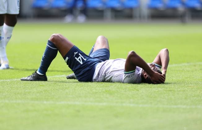 02.08.2025, xdcx, Fussball 2. Bundesliga, SV Darmstadt 98 - VfL Bochum, emonline, emspor, despor, v.l., Mathis Clairicia (VfL Bochum) enttaeuscht, enttaeuscht schauend, dissapointed, traurig, frustiert, frust, gefrustet DFL DFB REGULATIONS PROHIBIT ANY USE OF PHOTOGRAPHS AS IMAGE SEQUENCES AND OR QUASI-VIDEO.