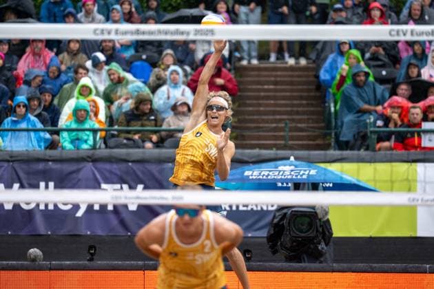 RECORD DATE NOT STATED European Championship, EM, Europameisterschaft - Beachvolleyball Düsseldorf, 02.08.2025 David Åhman (SWE); European Championship - Beachvolleyball Düsseldorf am 02.08.2025 Copyright: xBEAUTIFULxSPORTS PeterxWeberx
