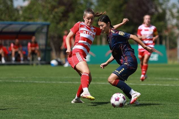 SZCZECIN 02.08.2025 MECZ TOWARZYSKI SPARING PILKA NOZNA KOBIET SEZON 2025 2026 - FRIENDLY WOMEN FOOTBALL MATCH POGON SZCZECIN - 1. FC UNION BERLIN NZ CELINE FRANK, DAKYEONG CHOI FOT. KRZYSZTOF CICHOMSKI NEWSPIX.PL --- newspix.pl 