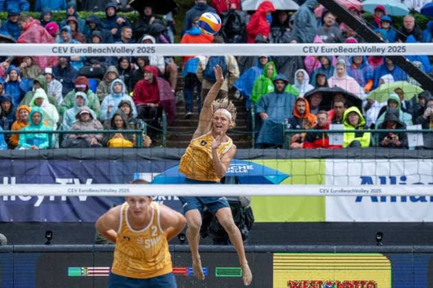 RECORD DATE NOT STATED European Championship, EM, Europameisterschaft - Beachvolleyball Düsseldorf, 02.08.2025 David Åhman (SWE); European Championship - Beachvolleyball Düsseldorf am 02.08.2025 Copyright: xBEAUTIFULxSPORTS PeterxWeberx