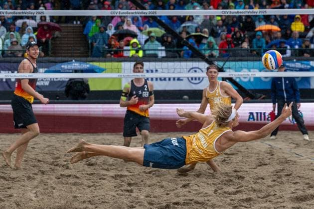 RECORD DATE NOT STATED European Championship, EM, Europameisterschaft - Beachvolleyball Düsseldorf, 02.08.2025 David Åhman (SWE), Jonatan Hellvig (SWE); European Championship - Beachvolleyball Düsseldorf am 02.08.2025 Copyright: xBEAUTIFULxSPORTS PeterxWeberx