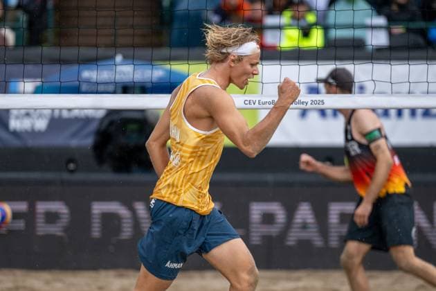 RECORD DATE NOT STATED European Championship, EM, Europameisterschaft - Beachvolleyball Düsseldorf, 02.08.2025 David Åhman (SWE); European Championship - Beachvolleyball Düsseldorf am 02.08.2025 Copyright: xBEAUTIFULxSPORTS PeterxWeberx