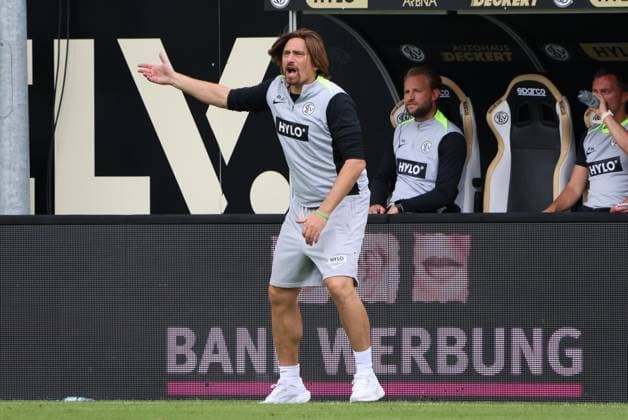 02.08.2025, Fussball, Herren, 2. Bundesliga, Saison 2025 2026, SV 07 Elversberg - 1. FC Nürnberg, Trainer Vincent Wagner (SV 07 Elversberg) Elversberg Ursapharm-Arena an der Kaiserlinde Saarland Deutschland (DEU)