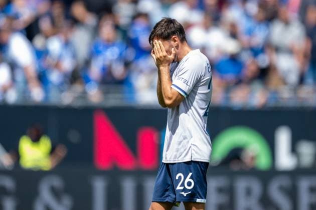 Rösch Romario (VfL Bochum, 26) ist enttäuscht über die Niederlage, GER, SV Darmstadt 98 vs. VfL Bochum, Fussball, 2. Bundesliga, 1. Spieltag, Saison 2025 2026, 02.08.2025. DFL REGULATIONS PROHIBIT ANY USE OF PHOTOGRAPHS AS IMAGE SEQUENCES AND OR QUASI VIDEO GER, SV Darmstadt 98 vs. VfL Bochum, Fussball, 2. Bundesliga, 1. Spieltag, Saison 2025 2026, 02.08.2025 Darmstadt