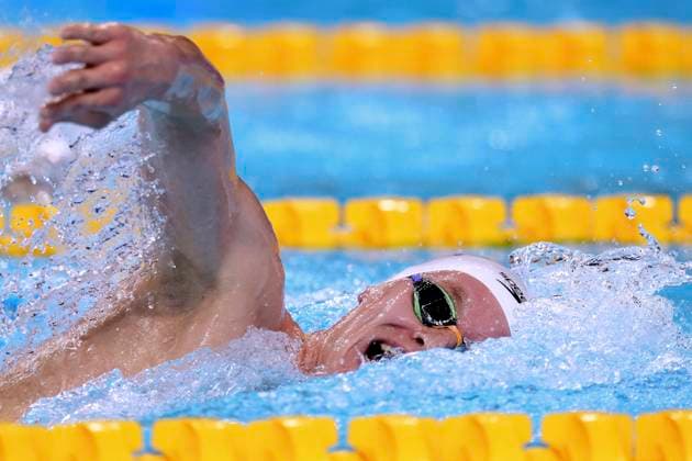 SCHWARZ Sven Team GER 1500 m Freistiel Schwimmen Schwimmweltmeisterschaften 2025 in Singapur am 02.08.2025 in Singapur *** SCHWARZ Sven Team GER 1500 m freestyle swimming World Swimming Championships 2025 in Singapore on 02 08 2025 in Singapore Copyright: xLacixPerenyix