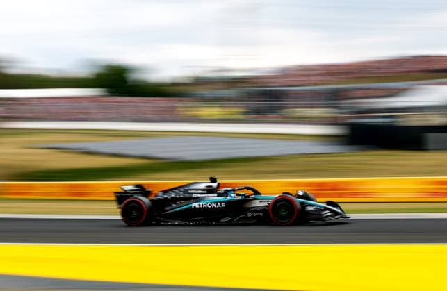 63 George Russell (GBR, Mercedes-AMG Petronas F1 Team), F1 Grand Prix of Hungary at Hungaroring on August 2, 2025 in Budapest, Hungary. (Photo by HOCH ZWEI) Budapest Hungary