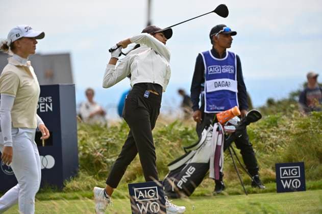 2nd August 2025; Royal Porthcawl Golf Club, Porthcawl, Wales; AIG Womens Open Golf, Round 3; Diksha Dagar on the 14th  AledxHopkins