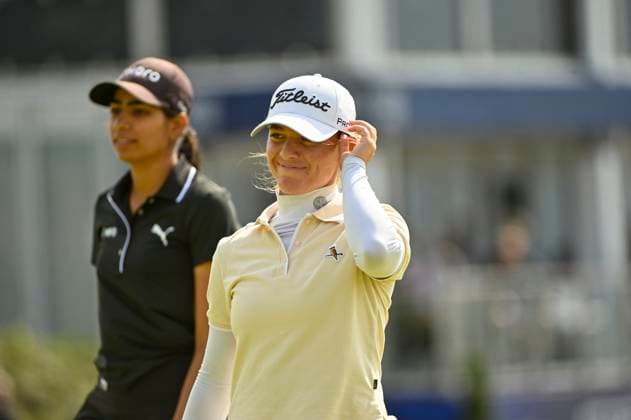 2nd August 2025; Royal Porthcawl Golf Club, Porthcawl, Wales; AIG Womens Open Golf, Round 3; Stephanie Kyriacou  AledxHopkins