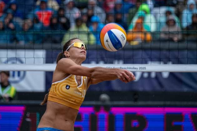 RECORD DATE NOT STATED European Championship, EM, Europameisterschaft - Beachvolleyball Düsseldorf, 02.08.2025 Maryna HLADUN (UKR); European Championship - Beachvolleyball Düsseldorf am 02.08.2025 Copyright: xBEAUTIFULxSPORTS PeterxWeberx