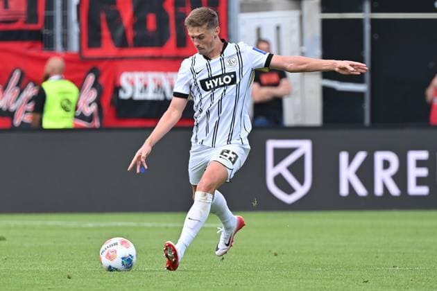 02.08.2025, xjrdrx, Fussball 2.Bundesliga, SV Elversberg - 1.FC Nürnberg v.l. Carlo Sickinger (SV Elversberg) Freisteller (DFL DFB REGULATIONS PROHIBIT ANY USE OF PHOTOGRAPHS as IMAGE SEQUENCES and or QUASI-VIDEO) Elversberg