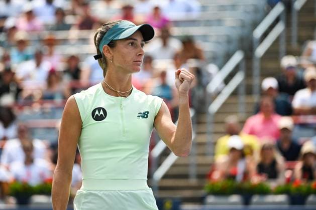MONTREAL, QC - AUGUST 02: Mccartney Kessler (USA) reacts after winning a point during a fourth round match at WTA, Tennis Damen National Bank Open on August 02, 2025 at IGA Stadium in Montreal, QC (Photo by David Kirouac Icon Sportswire) TENNIS: AUG 02 National Bank Open EDITORIAL USE ONLY Icon250802022