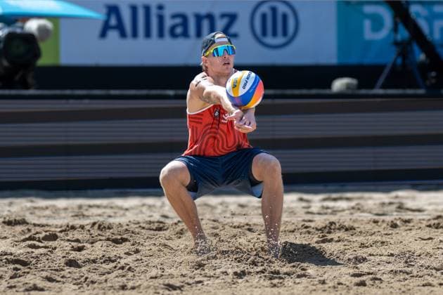 RECORD DATE NOT STATED European Championship, EM, Europameisterschaft - Beachvolleyball Düsseldorf, 03.08.2025 Steven van de Velde (NED); European Championship - Beachvolleyball Düsseldorf am 03.08.2025 Copyright: xBEAUTIFULxSPORTS PeterxWeberx