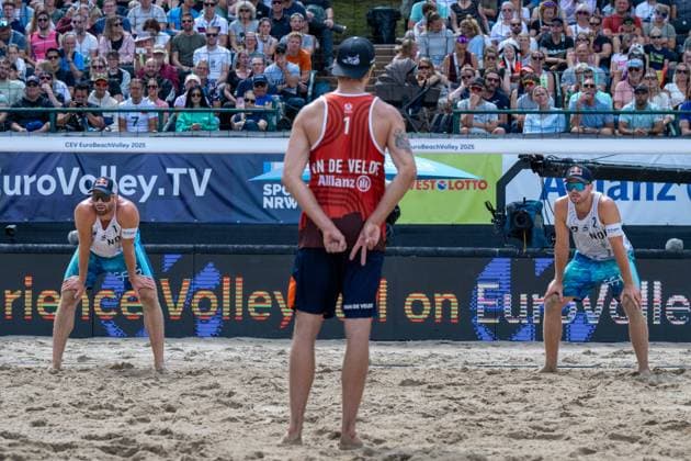 RECORD DATE NOT STATED European Championship, EM, Europameisterschaft - Beachvolleyball Düsseldorf, 03.08.2025 Anders Berntsen Mol (NOR), Christian Sandlie Sorum (NOR); European Championship - Beachvolleyball Düsseldorf am 03.08.2025 Copyright: xBEAUTIFULxSPORTS PeterxWeberx