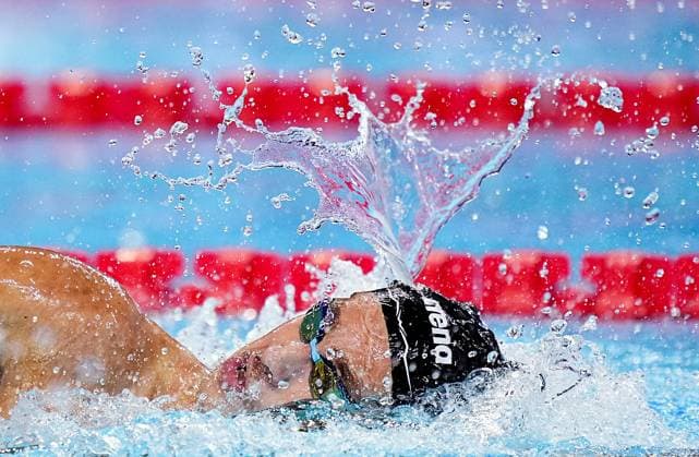 (250803) -- SINGAPORE, Aug. 3, 2025 -- Ahmed Jaouadi of Tunisia competes during the men s 1500m freestyle final of swimming at the World Aquatics Championships in Singapore, Aug. 3, 2025. ) (SP)SINGAPORE-WORLD AQUATICS CHAMPIONSHIPS-SWIMMING-MEN S 1500M FREESTYLE XiaxYifang 