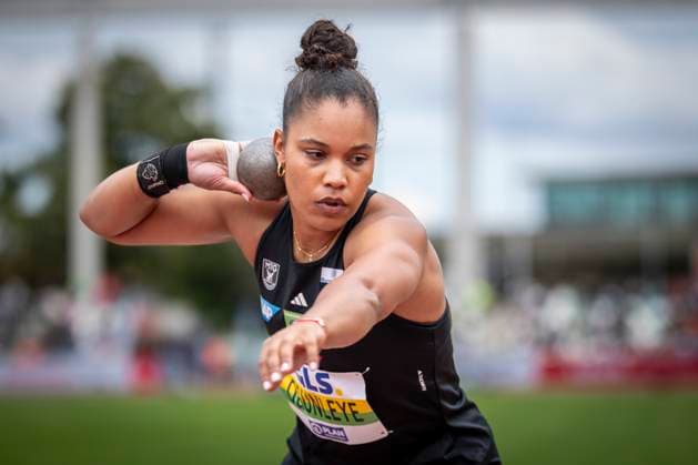Deutsche Leichtathletik-Meisterschaften; Dresden, 03.08.2025 Yemisi Ogunleye (MTG Mannheim); Deutsche Leichtathletik-Meisterschaften am 03.08.2025 im Heinz-Steyer-Stadion, Dresden (Sachsen). *** German Athletics Championships Dresden, 03 08 2025 Yemisi Ogunleye MTG Mannheim German Athletics Championships on 03 08 2025 at Heinz Steyer Stadium, Dresden Saxony Copyright: xBEAUTIFULxSPORTS AxelxKohringx