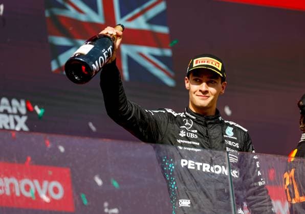 63 George Russell (GBR, Mercedes-AMG Petronas F1 Team), F1 Grand Prix of Hungary at Hungaroring on August 3, 2025 in Budapest, Hungary. (Photo by HOCH ZWEI) Budapest Hungary