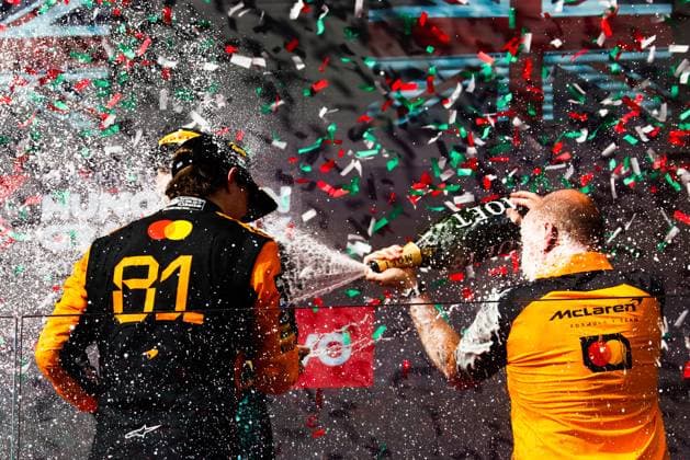 F1 Hungarian Grand Prix Oscar Piastri of McLaren is seen on the podium after the Formula 1 Hungarian Grand Prix at the Hungaroring circuit in Mogyorod near Budapest on August 3rd, 2025. Budapest Hungary  Copyright: xBeataxZawrzelx originalFilename:zawrzel-f1hungar250803_npbau.jpg