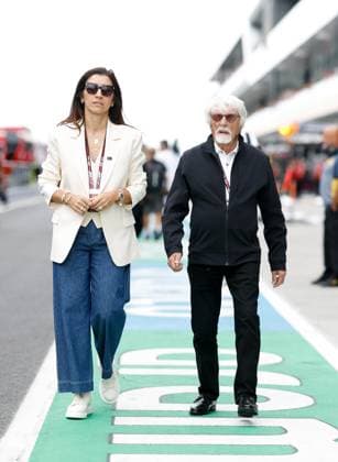 Bernie Ecclestone (GBR) and his wife Fabiana Flosi, F1 Grand Prix of Hungary at Hungaroring on August 3, 2025 in Budapest, Hungary. (Photo by HOCH ZWEI) Budapest Hungary