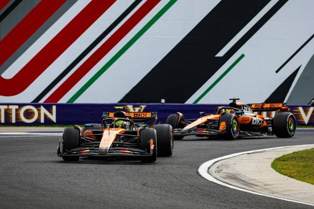 4 Lando Norris (GBR, McLaren F1 Team), 81 Oscar Piastri (AUS, McLaren F1 Team), F1 Grand Prix of Hungary at Hungaroring on August 3, 2025 in Budapest, Hungary. (Photo by HOCH ZWEI) Budapest Hungary