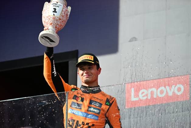 03.08.2025, Hungaroring, Budapest, FORMULA 1 LENOVO HUNGARIAN GRAND PRIX 2025 , im Bild Sieger Lando Norris (GBR), McLaren F1 Team (Photo by Hasan Bratic DeFodi Images)
