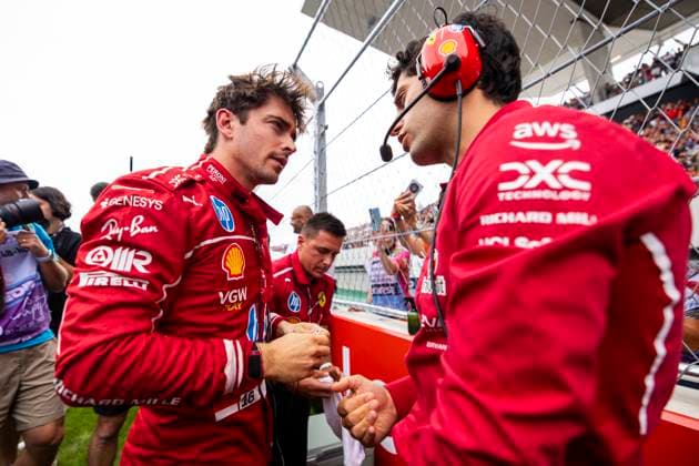 F1 - HUNGARIAN GRAND PRIX 2025 LECLERC Charles (mco), Scuderia Ferrari SF-25, portrait, BOZZY Bryan, Race Engineer, portrait during the 2025 Formula 1 Lenovo Hungarian Grand Prix, 14th round of the 2025 FIA Formula One World Championship, WM, Weltmeisterschaft from August 1 to 3, 2025 on the Hungaroring, in Mogyorod, Hungary - MogyorodHungary Copyright: xJulienxDelfossex