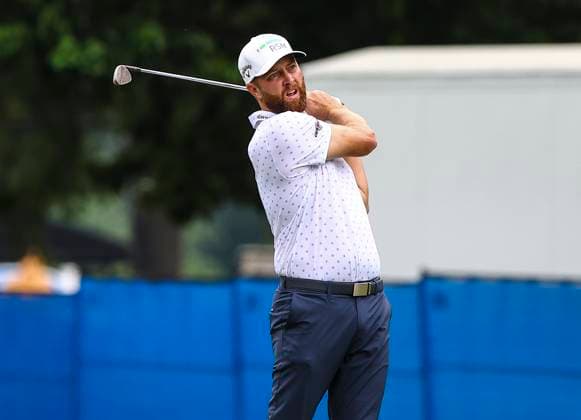 August 3, 2025: Chris Kirk hits ball on first hole. Fourth round, 2025 Wyndham Championship, Sedgefield Country Club in Greensboro, North Carolina. CSM Greensboro United States of America - ZUMAc04_ 20250803_zma_c04_070 Copyright: xDavidxBeachx
