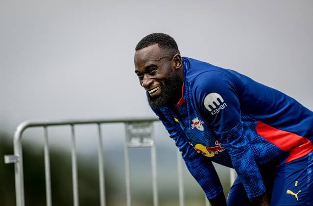 Leipzigs Lutsharel Geertruida beim Training. Trainingslager RB Leipzig in Donaueschingen Aasen am 27. Juli 2025. Sportplatz SV Aasen, Donaueschingen. Trainingslager RB Leipzig