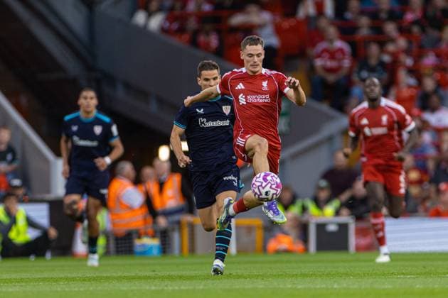 Football - Pre-season Friendly - Liverpool FC v Athletic Bilbao FC LIVERPOOL, ENGLAND - Monday, August 4, 2025: Liverpool s Florian Wirtz during a pre-season friendly match between Liverpool FC and Athletic Bilbao at Anfield. (Photo by David Rawcliffe Propaganda) LIVERPOOL Anfield MERSEYSIDE ENGLAND  Copyright: xDavidxRawcliffex P2025-08-04-Liverpool_Atletic_Bilbao-68