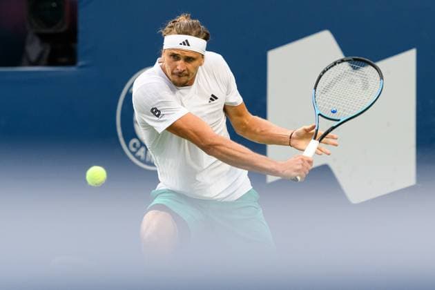 August 4, 2025, Toronto, Ontario, Canada: ALEXANDER ZVEREV of Germany returns a shot against ALEXEI POPYRIN of Australia during the National Bank Open Presented by Rogers at Sobeys Stadium. Toronto Canada - ZUMAr228 20250804_znp_r228_017 Copyright: xVasiliyxRyabykhx