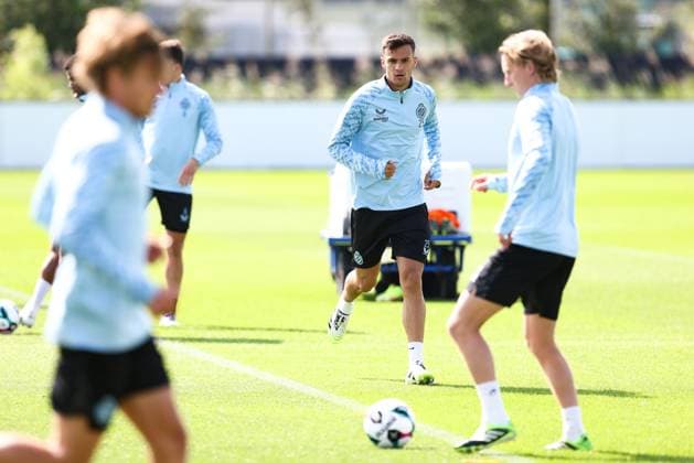 Club s Aleksandar Stankovic pictured during a training session of Belgian soccer team Club Brugge, on Tuesday 05 August 2025 in Brugge. The team will play tomorrow the first leg of the third qualifying round for the UEFA Champions League competition against Austrian team FC Salzburg. BRUNOxFAHY  x130675726x