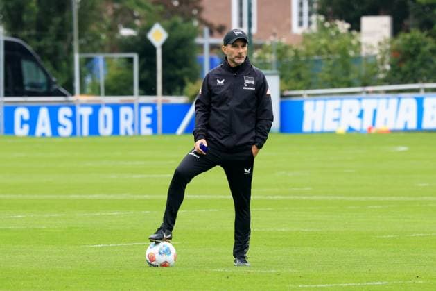 DEU, DFL, 2. FBL Hertha BSC, Training, 05.08.2025, Sportforum, Berlin, DEU, DFL, 2. FBL Hertha BSC, Training, im Bild Cheftrainer Stefan Leitl (Hertha BSC Berlin) DFL - regulations prohibit any use of Photographs as image sequences and or quasi-video
