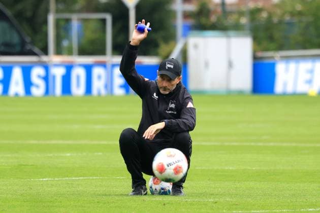 DEU, DFL, 2. FBL Hertha BSC, Training, 05.08.2025, Sportforum, Berlin, DEU, DFL, 2. FBL Hertha BSC, Training, im Bild Cheftrainer Stefan Leitl (Hertha BSC Berlin) DFL - regulations prohibit any use of Photographs as image sequences and or quasi-video