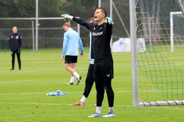 DEU, DFL, 2. FBL Hertha BSC, Training, 05.08.2025, Sportforum, Berlin, DEU, DFL, 2. FBL Hertha BSC, Training, im Bild Tjark Ernst (Hertha BSC Berlin 1) DFL - regulations prohibit any use of Photographs as image sequences and or quasi-video