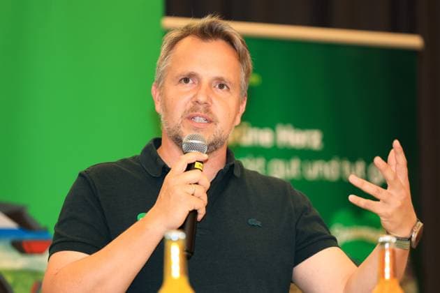 HANDBALL - HBL, Kiel, training camp GRAZ,AUSTRIA,05.AUG.25 - HANDBALL - HBL Handball-Bundesliga, THW Kiel, press conference, PK, Pressekonferenz Image shows managing director Michael Feiertag (Styria).  GEPAxpictures xMarioxBuehner-Weinrauch