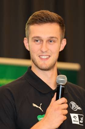 HANDBALL - HBL, Kiel, training camp GRAZ,AUSTRIA,05.AUG.25 - HANDBALL - HBL Handball-Bundesliga, THW Kiel, press conference, PK, Pressekonferenz Image shows Nikola Bilyk (Kiel).  GEPAxpictures xMarioxBuehner-Weinrauch
