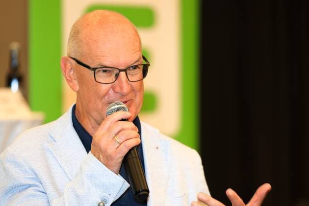HANDBALL - HBL, Kiel, training camp GRAZ,AUSTRIA,05.AUG.25 - HANDBALL - HBL Handball-Bundesliga, THW Kiel, press conference, PK, Pressekonferenz Image shows president Stefan Herker (Union).  GEPAxpictures xMarioxBuehner-Weinrauch