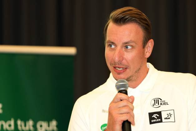 HANDBALL - HBL, Kiel, training camp GRAZ,AUSTRIA,05.AUG.25 - HANDBALL - HBL Handball-Bundesliga, THW Kiel, press conference, PK, Pressekonferenz Image shows head coach Filip Jicha (Kiel).  GEPAxpictures xMarioxBuehner-Weinrauch
