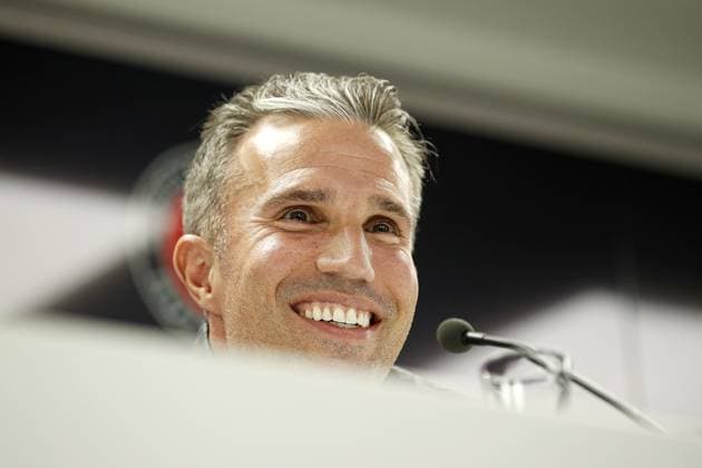 ROTTERDAM - Coach Robin van Persie during a press conference, PK, Pressekonferenz at Feyenoord Stadium de Kuip prior to the third qualifying round Champions League match between Feyenoord and FenerbahoÂße, on Aug. 5, 2025 in Rotterdam, Netherlands. ANP BART STOUTJESDIJK xVIxANPxSportx xxANPxIVx 532859887 originalFilename: 532859887.jpg