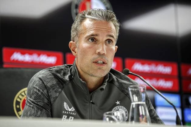 ROTTERDAM - Coach Robin van Persie during a press conference, PK, Pressekonferenz at Feyenoord Stadium de Kuip prior to the third qualifying round Champions League match between Feyenoord and FenerbahoÂße, on Aug. 5, 2025 in Rotterdam, Netherlands. ANP BART STOUTJESDIJK xVIxANPxSportx xxANPxIVx 532860164 originalFilename: 532860164.jpg