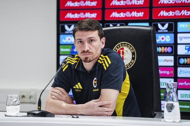 Ahead of Champions League Qualifier between Fenerbahce and Feyenoord ROTTERDAM, NETHERLANDS - AUGUST 05: Mert Hakan Yandas of Fenerbahce speaks during a press conference, PK, Pressekonferenz at De Kuip Stadium ahead of the UEFA Champions League third qualifying round first leg between Fenerbahce and Feyenoord, in Rotterdam, Netherlands on August 05, 2025. Agit Erdi Ulukaya Anadolu Rotterdam Netherlands. Editorial use only. Please get in touch for any other usage.  Copyright: x2025xAnadoluxAgitxErdixUlukayax