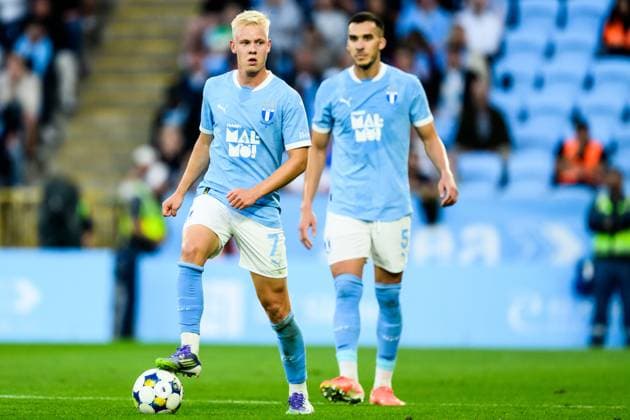 250805 Otto Rosengren of Malmö FF during the UEFA Champions League qualifier football match between Malmö FF and FC Copenhagen on August 5, 2025 in Malmö. Photo: Carl Sandin BILDBYRAN kod CS CS0745 fotboll football soccer fotball uefa champions league champions league malmö ff fc copenhagen bbeng bbauto Copyright: CARLxSANDIN BB250805CS083