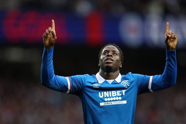 Djeidi Gassama of Rangers celebrates his goal during the Champions League third qualifying round first leg match at Ibrox Stadium, Glasgow. Rangers v Viktoria Plzen - UEFA Champions League - Third Qualifying Round First Leg - Ibrox Stadium, Glasgow, Lanarkshire, Scotland, UK - 05 Aug 2025Glasgow Ibrox Lanarkshire United Kingdom  Copyright: xO Rourke RangersxFC Shutterstockx 15428761y