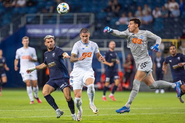 LUBLIN 05.08.2025 MECZ III RUNDA ELIMINACYJNA LIGA MISTRZOW SEZON 2025 26: DYNAMO KIJOW - PAFOS FC --- UEFA CHAMPIONS LEAGUE THIRD QUALIFYING ROUND FIRST MATCH: DYNAMO KYIV - PAFOS FC nz DRAGOMIR VLAD DENYS POPOV RUSLAN NESHCHERET FOT. ERNEST KOLODZIEJ 400mm.pl NEWSPIX.PL --- newspix.pl 