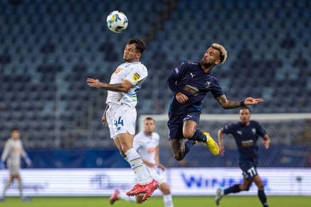 LUBLIN 05.08.2025 MECZ III RUNDA ELIMINACYJNA LIGA MISTRZOW SEZON 2025 26: DYNAMO KIJOW - PAFOS FC --- UEFA CHAMPIONS LEAGUE THIRD QUALIFYING ROUND FIRST MATCH: DYNAMO KYIV - PAFOS FC nz VLADYSLAV DUBINCHAK CORREIA JOAO FOT. ERNEST KOLODZIEJ 400mm.pl NEWSPIX.PL --- newspix.pl 