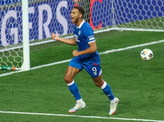 Cyriel Dessers of Rangers celebrates scoring his sides second goal during UEFA Champions League second qualifying round first leg at Ibrox Stadium, Glasgow. Rangers v Viktoria Plzen, UEFA Champions League, 3rd Qualifying Round, First Leg, Football, Ibrox Stadium, Glasgow, Scotland, UK - 05 Aug 2025Glasgow Ibrox Stadium Scotland United Kingdom EDITORIAL USE ONLY No use with unauthorised audio, video, data, fixture lists, club league logos or live services. Online in-match use limited to 120 images, no video emulation. No use in betting, games or single club league player publications. Copyright: xRangersxFC Shutterstockx 15428772ad