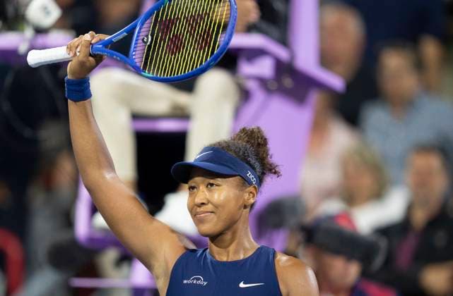 August 5, 2025, Montreal, Pq, Canada: Naomi Osaka of Japan celebrates her win over Elina Svitolina of Ukraine during quarterfinal tennis action at the National Bank Open in Montreal, Tuesday, Aug. 5, 2025. Canada News - August 5, 2025  - ZUMAc35_ 20250805_zaf_c35_090 Copyright: xChristinnexMuschix