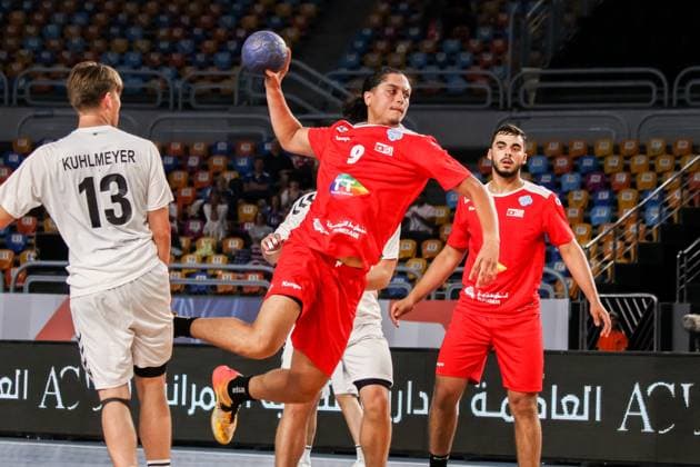 August 6, 2025, Cairo, Cairo, Egypt: MATHLOUSI MOHAMED ASSER From 11TH IHF Handball World Championship, WM, Weltmeisterschaft U19 (Egypt 2025) Match Between Tunisia and USA at Cairo Stadium Hall 1 Cairo Egypt - ZUMAe138 20250806_zsp_e138_031 Copyright: xBassemxElziatyx