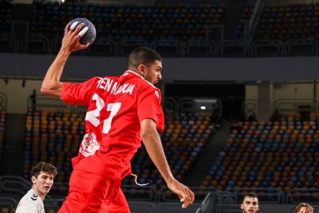 August 6, 2025, Cairo, Cairo, Egypt: BEN NAOUA ALI From 11TH IHF Handball World Championship, WM, Weltmeisterschaft U19 (Egypt 2025) Match Between Tunisia and USA at Cairo Stadium Hall 1 Cairo Egypt - ZUMAe138 20250806_zsp_e138_033 Copyright: xBassemxElziatyx